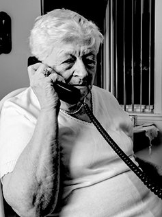 Old woman on the phone