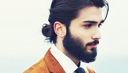 Man with long hair and beard